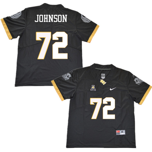 Men #72 Jordan Johnson UCF Knights College Football Jerseys Sale-Black